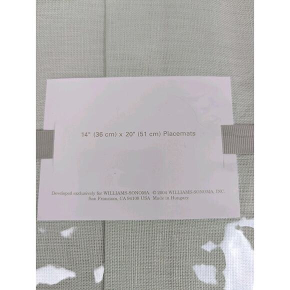 WILLIAMS-SONOMA New! HEMSTITCH 100% LINEN 4 PLACEMATS Lt Green NIP HUNGARY 14X20 - Picture 3 of 6